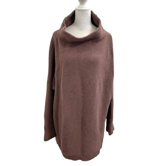 Free People Oversized Slouchy Cowl Neck Tunic Sweater Heavyweight size Large - Picture 1 of 11